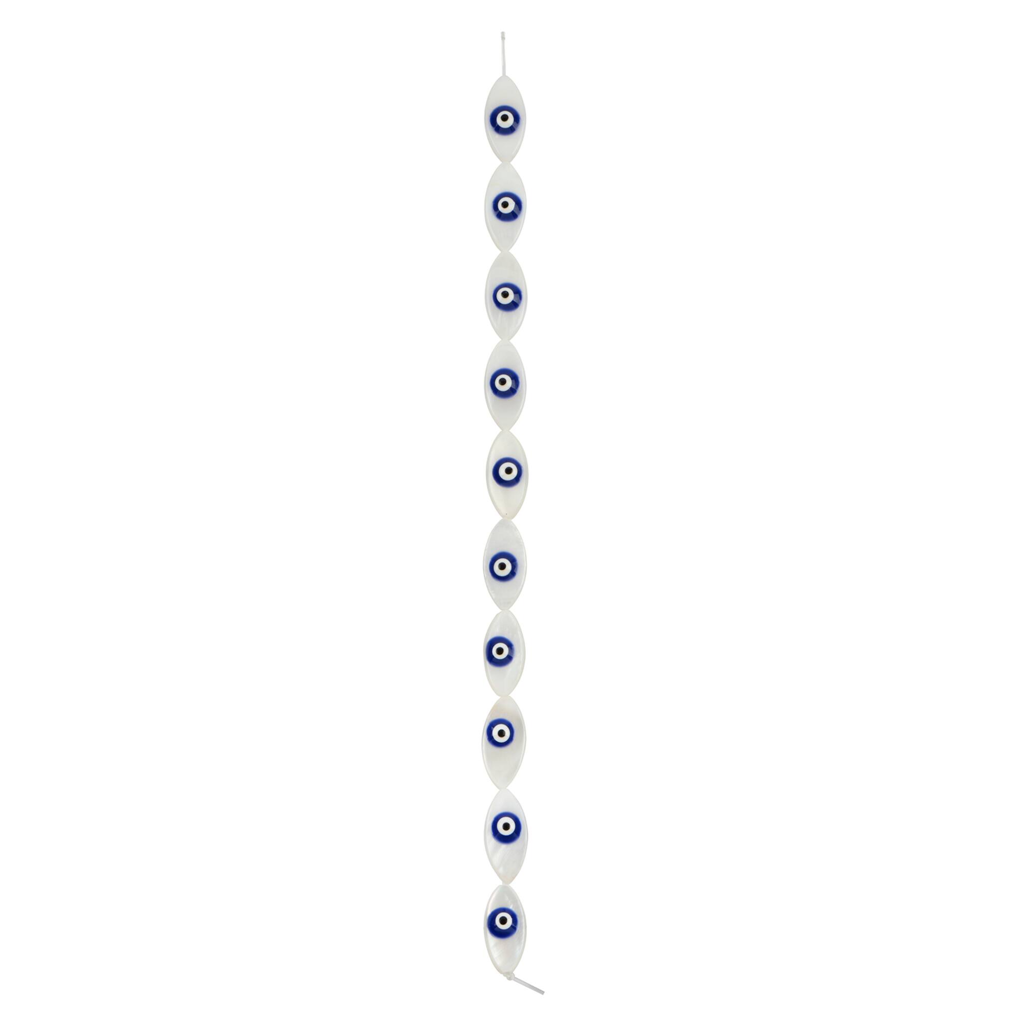 8mm x 17.5mm Enamel Eye Oval Shell Beads by Bead Landing™